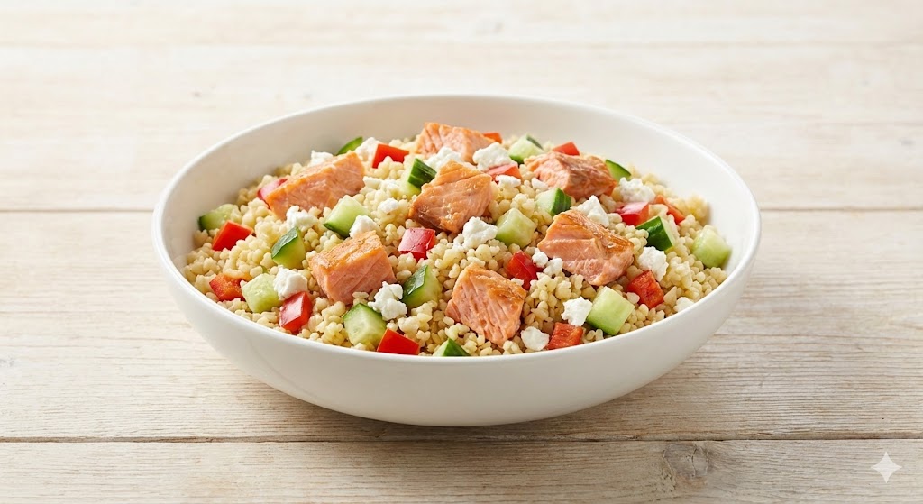 Bulgur Salad with Hot-Smoked Salmon - A delicious recipe ready in 30 minutes