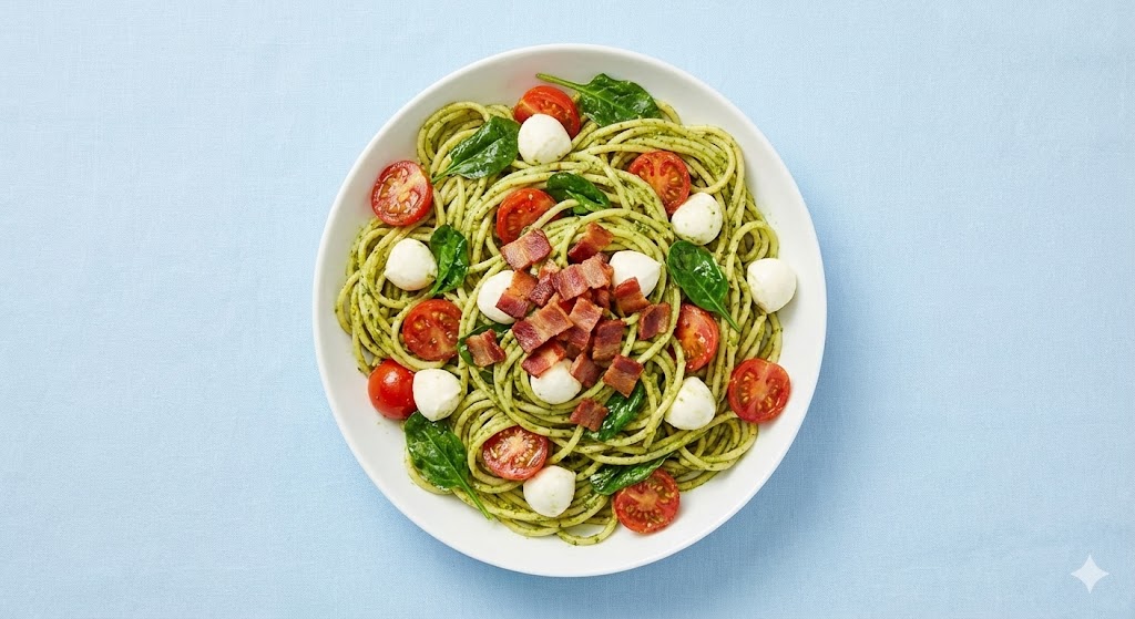Pasta Salad with Pesto & Bacon - A delicious recipe ready in 25 minutes